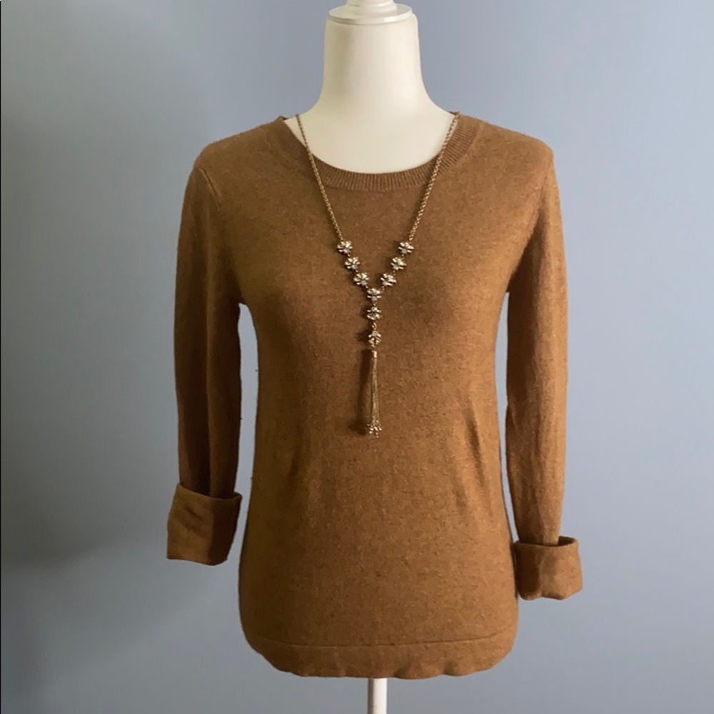 J. Crew Camel Tan Wool Blend Long Sleeve Sweater